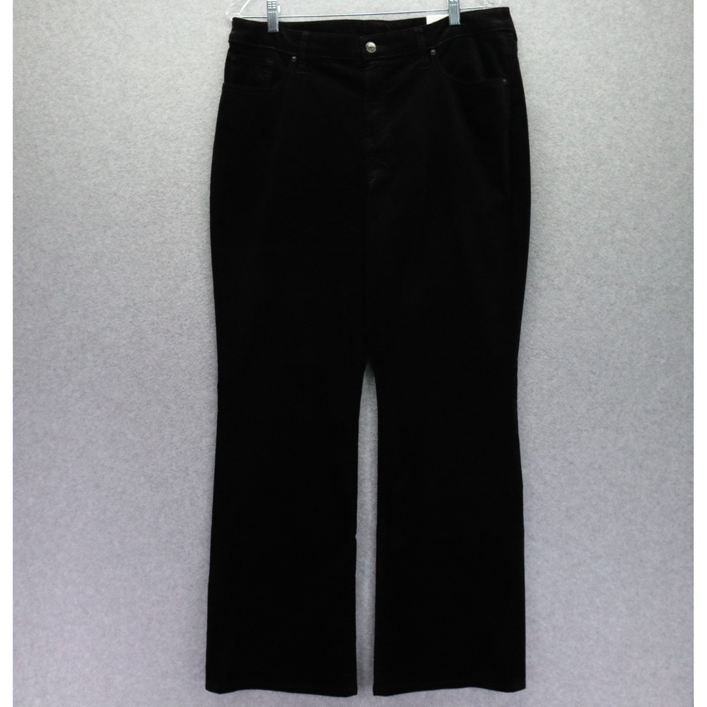 Chico's Jeans Womens 2R 12R So Slimming Girlfriend Flare Flex Velvet Black NWT